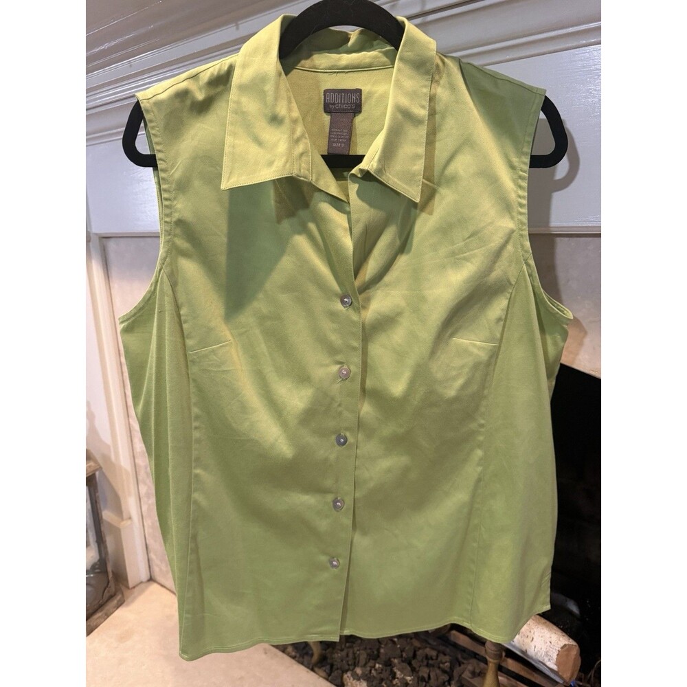 Additions By Chico’s Sleeveless Lime Colored Top Size XL